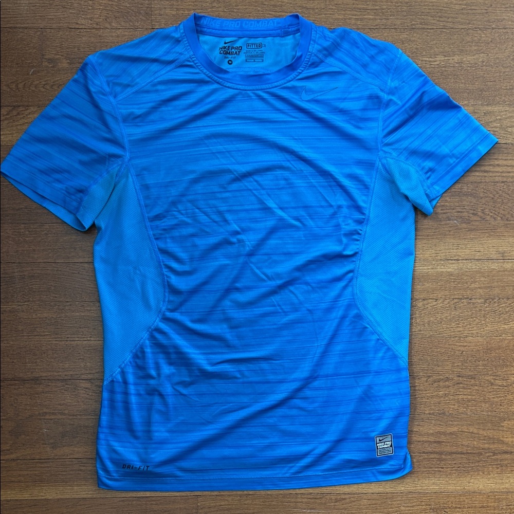 Nike Pro Combat Blue Athletic Shirt